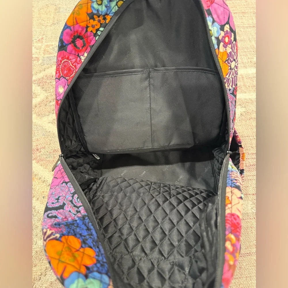 Vera Bradley Floral Quilted Backpack in Navy, Pink, Purple, Yellow, Blue